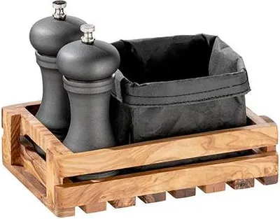 Produktbild von APS 1016 Table Caddy OLIVE, 22 x 15 cm, Höhe 6 cm, Olivenholz, naturbedingte Abweichung in Form, Maserung und Größe