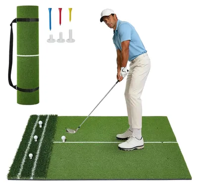 Immagine prodotto di Tappetino da golf - Tappetino Dual Turf 120x150 cm - Base di 10 mm di spessore - Per chip, swing e allenamento al driving range - Colore B
