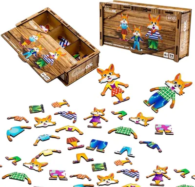 Obrázok produktu pre Drevené puzzle - Líšky