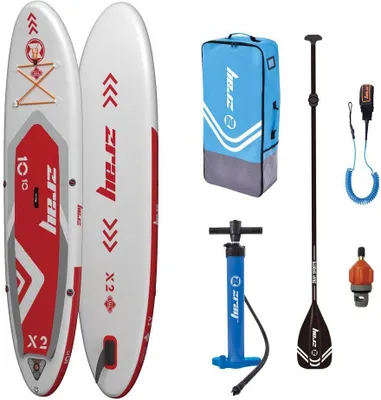 Produktbild von ZRAY X2 SUP Stand Up Paddle Board aufblasbar Komplettset bis 150kg rot 330x81x15 cm