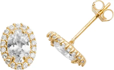 Image de Boucles d'Oreilles Femme Or 375/1000 avec Oxyde de Zirconium - 8mm*7mm; TRS27148