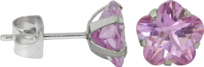 Produktbild von Ohrstecker aus Chirurgenstahl mit Blume in verschiedenen Farben Größe - 3 mm Farbe - Pink