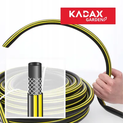 Produktbild von kadax Gartenschlauch PVC 1/2 Zoll 20m, dreischichtig, UV-beständig, algenresistent, Knickschutz, robust, elastisch, faserverstärkt, Mistral, für Garten & Autowäsche, langlebig