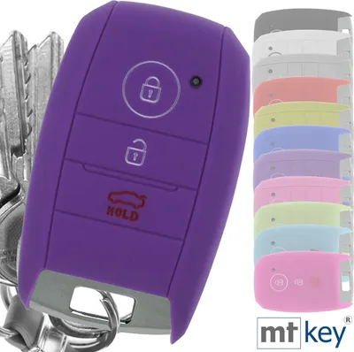 Produktbild von Auto Schlüssel Hülle Silikon Schutz Cover Lila kompatibel mit KIA Picantio Rio Ceed Soul Sportage Stonic 3 Tasten KEYLESS SMARTKEY