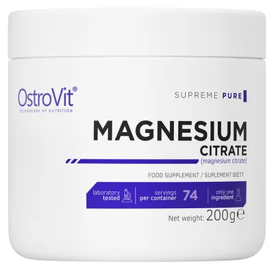 Produktbild von Nahrungsergänzungsmittel, OstroVit, Supreme Pure, Magnesiumcitrat, für Herz-Kreislauf, Muskulatur, Nervensystem, Pulver, 200gr
