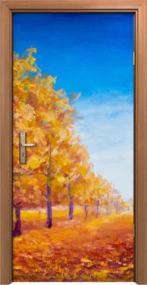 Produktbild von Türposter 90x200 cm Türaufkleber Türtapete Türfolie Klebefolie Herbst Textur Landschafts Malerei