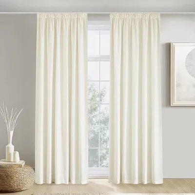 Produktbild von Famanu Vorhangset Transparente Vitragen, natürliche Töne, 2 Paneele