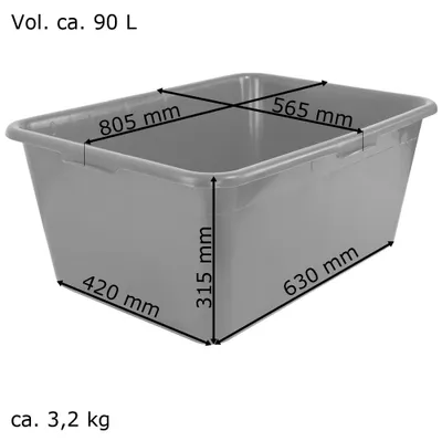 Produktbild von Wildwanne Futterwanne Mörtelwanne Kunststoffwanne Wassertrog Wasserbehälter 65 L / 90 L Grün Lebensmittelecht Multiwanne Petigi, Anzahl:2, Liter:90 L