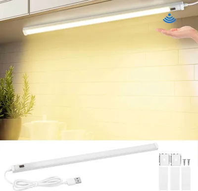 Produktbild von 30cm LED Unterbauleuchte Warmweiß mit Sensor, 5W Küchenlampe mit Bewegungsmelder, LED Lichtleiste, Schrankbeleuchtung Schranklicht