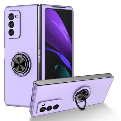 Obrázek produktu pro Tenké tvrdé PC pouzdro pro Samsung Galaxy Z Fold 2 5G, s prstencovým stojánkem Fialová