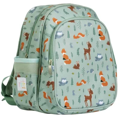 Imagen del producto de Mochila de A Little Lovely Company - Color verde salvia - Colección "Amigos del bosque"
