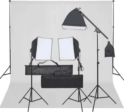 Image de Kit de studio photo avec éclairage et toile de fond