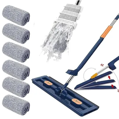 Produktbild von Bodenwischer Wischer Mopp Mikrofaser Chenille Bezug Teleskopstiel Wischmop Set