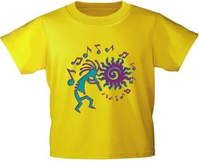 Produktbild von Kinder-T-Shirt uni mit Priint - Music - 12766 gelb - Gr. 128-164  - 134/146
