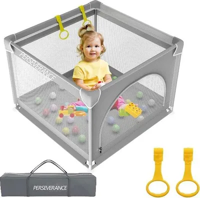 Productafbeelding van Famanu speelkooi, 90 cm, Kleine speelkooi met veiligheidsdeur, Ademend net, Antislip, Opvouwbaar