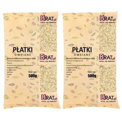 Zdjęcie produktu dla Płatki owsiane 1kg (2x500g)