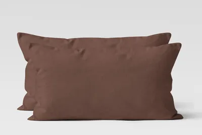 Produktbild von Jersey Kissenhüllen 2er Set 100% Baumwolle superweich Kopfkissenhülle Bettkissenbezug Kopfkissenbezug Kissenbezug 40x80 cm braun