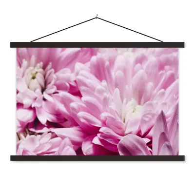 Produktbild von MuchoWow® Textilposter Blumen - Rosa - Natur 60x40 cm mit schwarzem Rahmen - Hölzernes