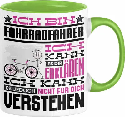 Produktbild von Fahrradfahrer Geschenk Tasse Lustige Geschenkdiee für einen Fahrradfahrer Geburtstag Ich Bin Fahrradfahrer Ich Kann Es Dir Erklären Aber Nicht Für Dich Verstehen (Grün)