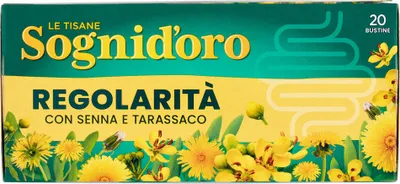 Produktbild von 6x Star Sogni d'Oro Tisana Regolarità con Senna e Tarassaco Regularity Kräutertee mit Sennesblättern und Löwenzahn (20 Beutel)