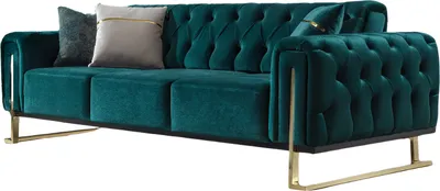 Produktbild von Villa Möbel Sofa Nova Petrolgrün 3-Sitzer Relax- und Bettfunktion, pflegeleichter Mikrofaser Samtstoff, inkl. Kissen