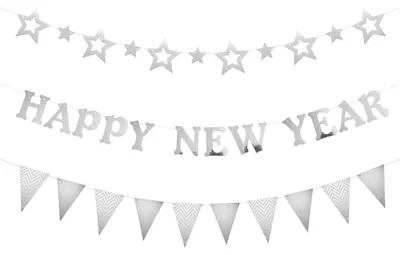 Immagine prodotto di Ghirlande "Buon Anno 2026", decorazioni per Capodanno, argento