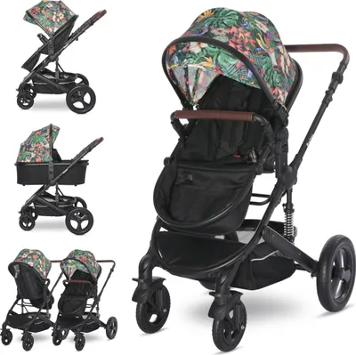 Produktbild von Lorelli Boston Kinderwagen 2-in-1 – Babywanne & Sportsitz, verstellbar, große Räder, Federung, UV50+ Verdeck, bis 22 kg, kompakt faltbar