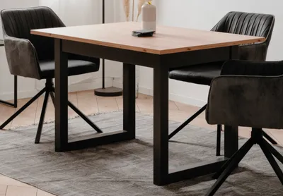 Produktbild von Esstisch Artisan Eiche und Anthrazit Industrial ausziehbar 120 - 160 cm bis 6 Personen Malta