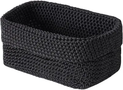 Produktbild von Plastikus Wäschekorb - Wäschekorb für Schlafzimmer - Wäschekorb für Kinderzimmer - Wäschekorb für Wohnzimmer - Wäschekorb für Flur - Schwarz (21 cm * 13 cm * 15,5 cm)