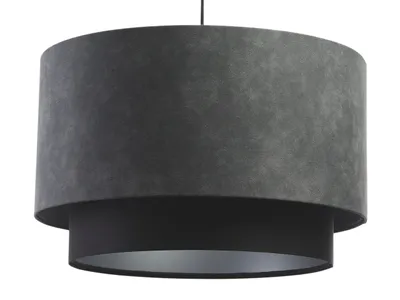 Zdjęcie produktu dla Lampa wisząca DOUBLE ZAMSZ 50 szara/czarna