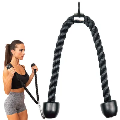 Produktbild von Triceps-Trainingsseil, lang, 120 cm – Extra langes Kabelzug für Trizeps und Bizeps