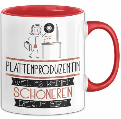 Produktbild von Plattenproduzentin Weil Es Keinen Schöneren Beruf Gibt Tasse Geschenk für Eine Plattenproduzentin Lustig (Rot)