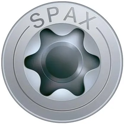 Imagen del producto de ART 88091: Tornillo SPAX St. 6 x 50/43 - T30, galvanizado, cabeza avellanada, zincado. Precio por unidad/caja