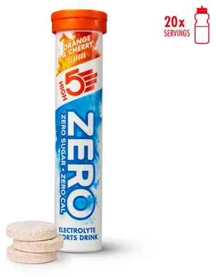 Produktbild von HIGH5 ZERO Orange & Kirsche Elektrolyt Brausetabletten, zuckerfrei, 20 Tabletten
