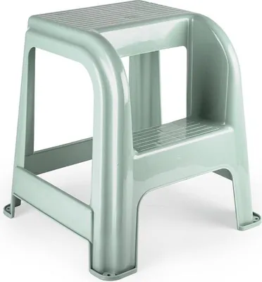 Produktbild von Plasticforte Tritthocker - 2 Stufen - grun - Kunststoff - 44 x 42 x 45 cm