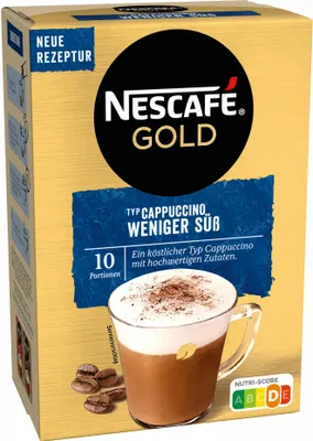 Immagine prodotto di Nescafé Tipo Oro Cappuccino Meno Dolce, caffè istantaneo, caffè istantaneo, caffè, 10 porzioni, 012435574