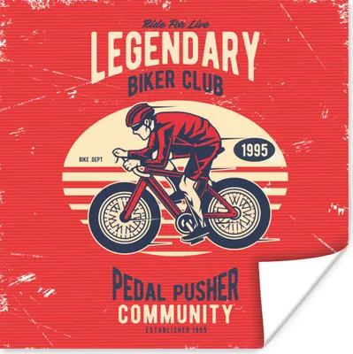 Produktbild von MuchoWow® Poster Radfahrer - Fahrrad - Vintage 75x75 cm - Wand Dekoration
