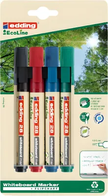Produktbild von Edding Whiteboardmarker EcoLine 28 1,5-3 mm 4er-Set Blister