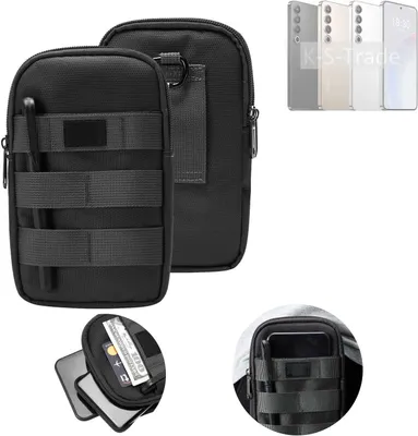 Produktbild von K-S-Trade Holster Gürtel Tasche kompatibel mit Meizu 20 Pro Handy Tasche Schutz Hülle dunkel-grau viele Fächer, 1x
