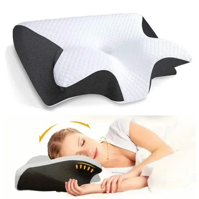 Produktbild von Memory-Schaum-Kissen – Orthopädisches Kissen – Schlafkissen – Nackenkissen – Ergonomisches Kissen – 35 x 16 x 15 cm – Weiß