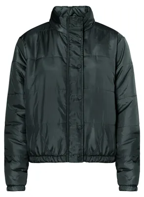 Produktbild von Damen Jacke leicht wattiert grau Größe S mit verdecktem Reißverschluss und Druckknöpfen