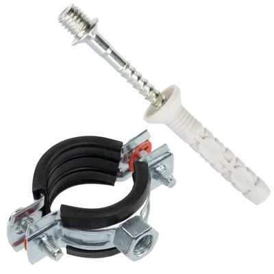 Rohrschellen-Set 8 Stück 3/4" 24-28 mm mit Schrauben und Dübeln