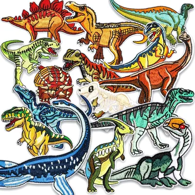 Produktbild von Kinder, Muscccm 15 Stück Patches zum Aufbügeln Dinosaurier Aufnäher Applikation Flicken Zum Aufbügeln für DIY T-Shirt Jeans Kleidung Taschen