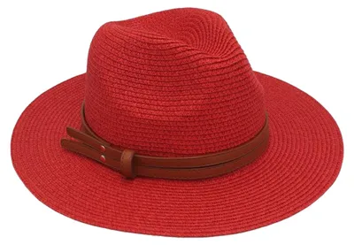 Produktbild von Damen-Jazzhut mit breiter Krempe, Kunstledergürtel, Strandhut aus Stroh, verstellbare Größe, UV-Schutz, faltbar, Sommerhut