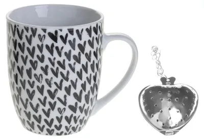 Zdjęcie produktu dla Kubek do herbaty z zaparzaczem, porcelana, 360 ml