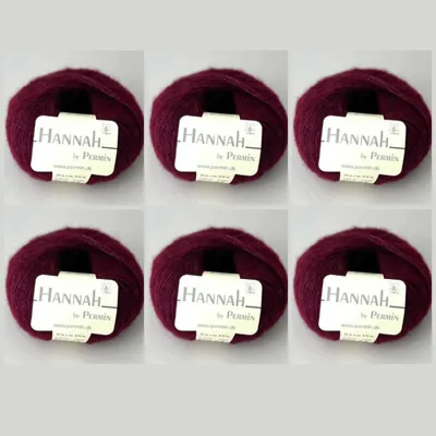 Produktbild von 6x Hannah by Permin – Luxusgarn aus Wolle, Seide & Kaschmir (24 herbstbeeren)