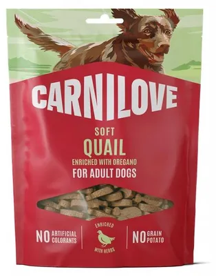 Produktbild von Trockenfutter für Carnilove Soft Snack, Geschmack Wachtel und Oregano, 200g