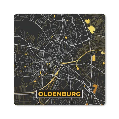 Produktbild von MuchoWow® Mauspad Mousepad Deutschland - Gold - Stadtplan - Karte - Oldenburg 30x30 cm - Mousepads - Maus Mat - Pad - Mausunterlage - Gaming