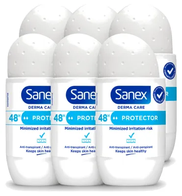 Imagen del producto de 6 roll-on desodorantes Sanex Dermo Protector - 53 ml - Paquete económico - 6 unidades
