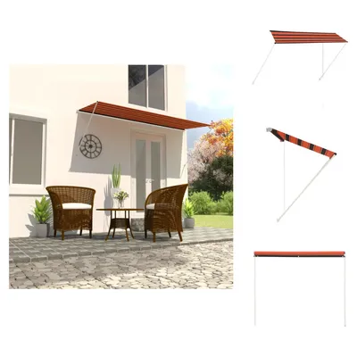 Obrázok produktu pre vidaXL Výsuvná markíza 350×150 cm oranžová a hnedá - Markízy